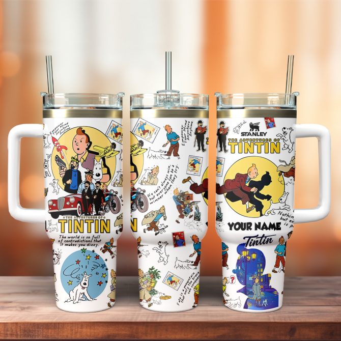 The Adventure Of Tintin Movies Custom Stanley Quencher 40Oz Stainless Steel Tumbler With Handle - Image 8