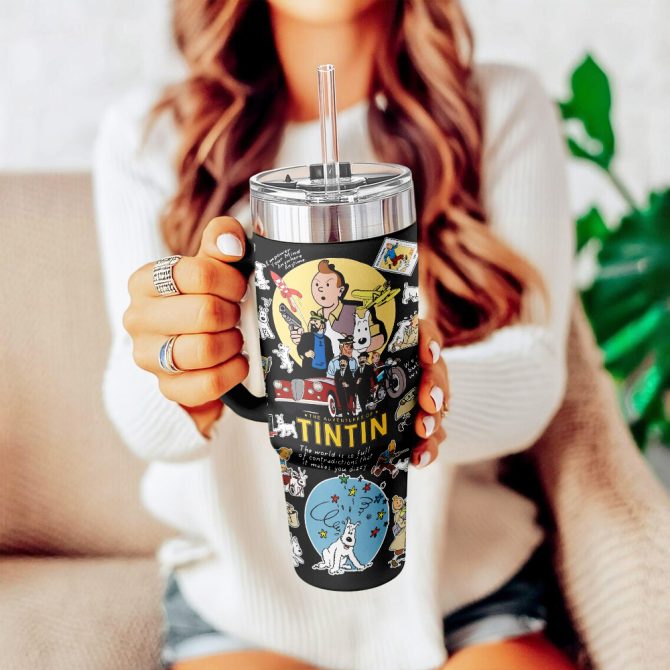 The Adventure Of Tintin Movies Custom Stanley Quencher 40Oz Stainless Steel Tumbler With Handle - Image 15