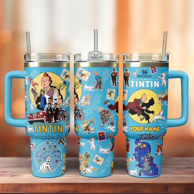 The Adventure Of Tintin Movies Custom Stanley Quencher 40Oz Stainless Steel Tumbler With Handle - Image 3