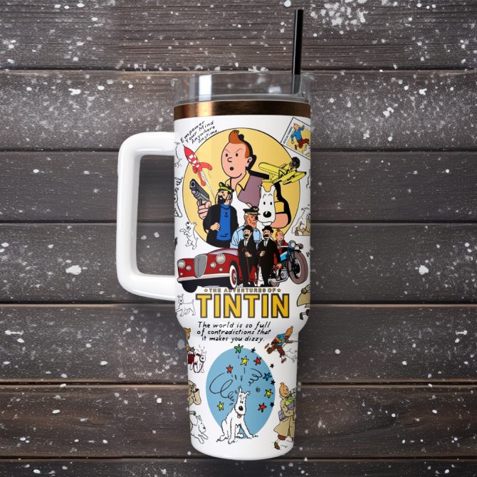 The Adventure Of Tintin Movies Custom Stanley Quencher 40Oz Stainless Steel Tumbler With Handle - Image 9