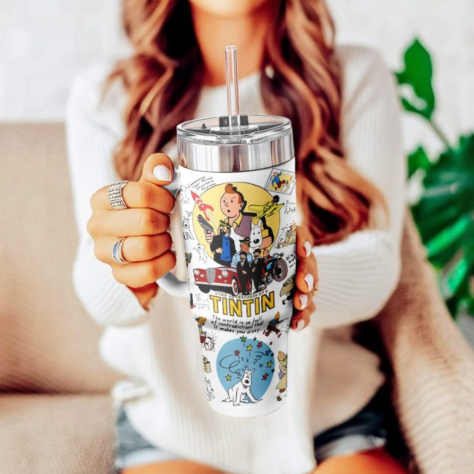 The Adventure Of Tintin Movies Custom Stanley Quencher 40Oz Stainless Steel Tumbler With Handle - Image 10