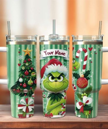 The Grinch Movies Christmas Custom Stanley Quencher 40Oz Stainless Steel Tumbler With Handle