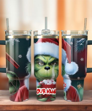 The Grinch Movies Christmas Custom Stanley Quencher 40Oz Stainless Steel Tumbler With Handle