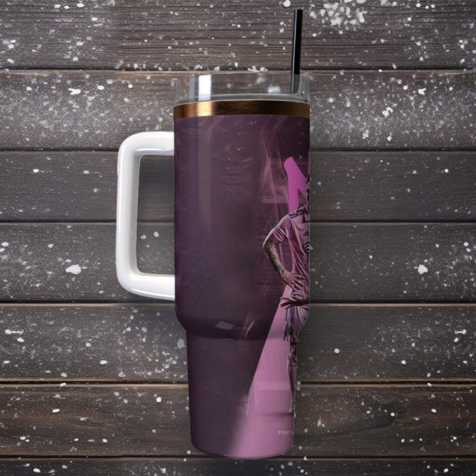 Lionel Messi Sports Custom Stanley Quencher 40Oz Stainless Steel Tumbler With Handle - Image 3