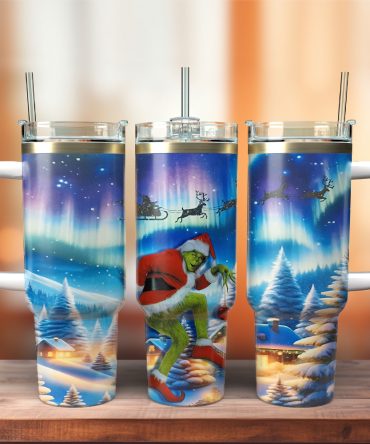 The Grinch Movies Christmas Custom Stanley Quencher 40Oz Stainless Steel Tumbler With Handle