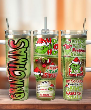 The Grinch Movies Christmas Custom Stanley Quencher 40Oz Stainless Steel Tumbler With Handle