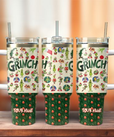 The Grinch Movies Christmas Custom Stanley Quencher 40Oz Stainless Steel Tumbler With Handle