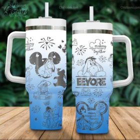 Eeyore Disney Cartoon Custom Stanley Quencher 40Oz Stainless Steel Tumbler With Handle