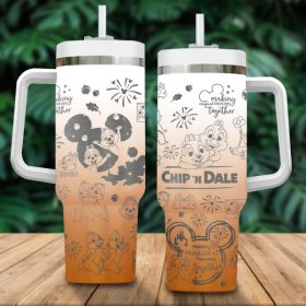 Chip’N Dale Disney Cartoon Custom Stanley Quencher 40Oz Stainless Steel Tumbler With Handle