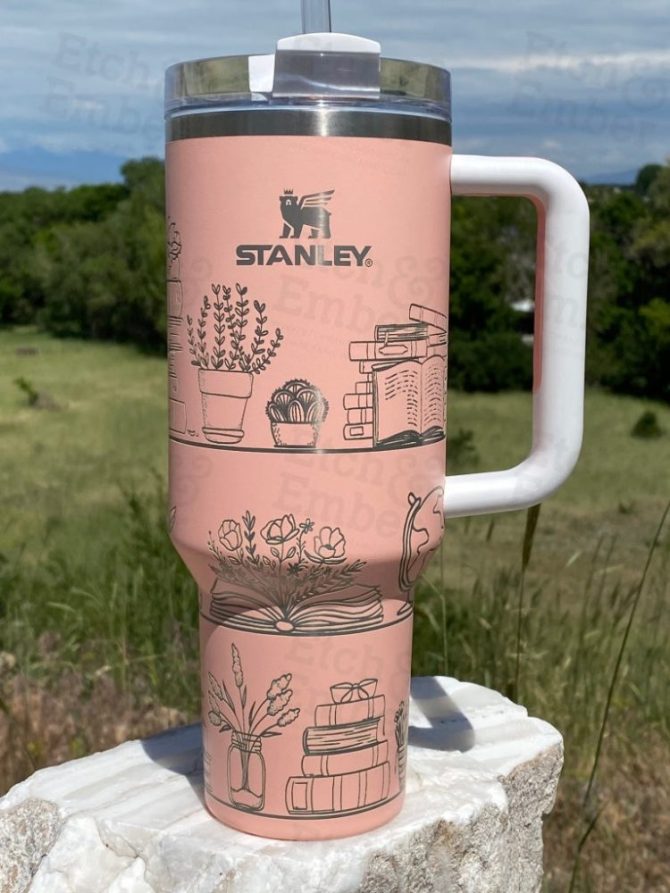 A Book A Day Custom Stanley Quencher 40Oz Stainless Steel Tumbler