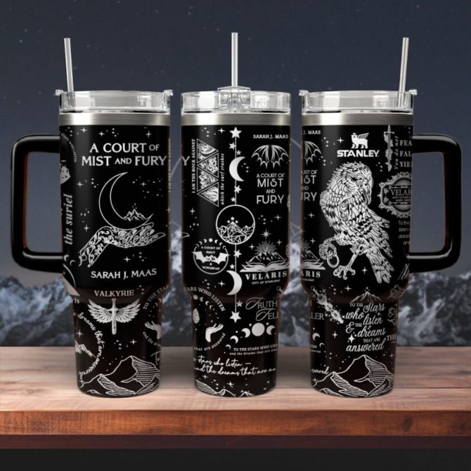 A Court Of Mist And Fury Book Custom Stanley Quencher 40Oz Stainless Steel Tumbler With Handle