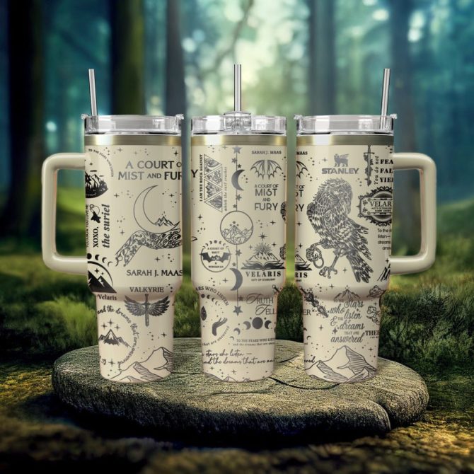 A Court Of Mist And Fury Book Custom Stanley Quencher 40Oz Stainless Steel Tumbler With Handle