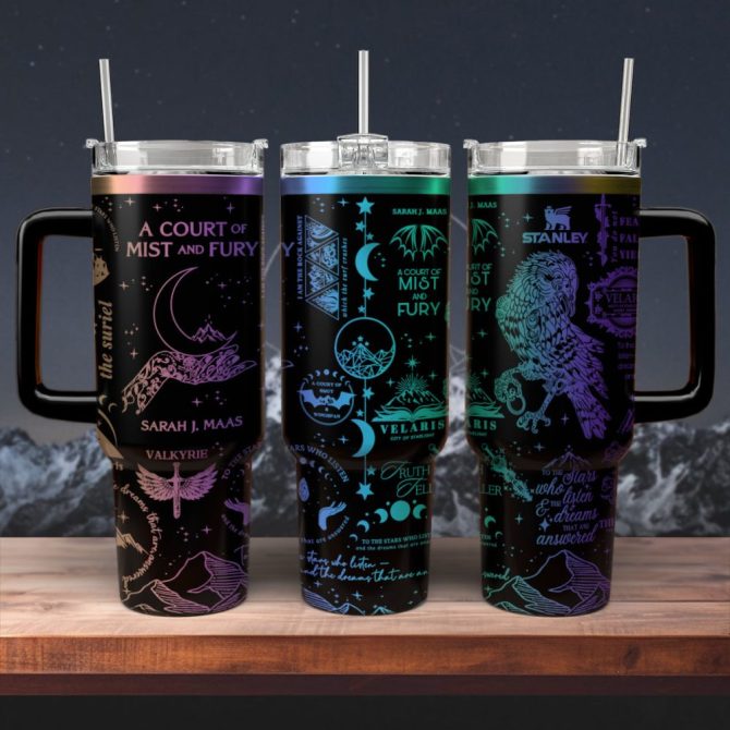 A Court Of Mist And Fury Book Custom Stanley Quencher 40Oz Stainless Steel Tumbler With Handle