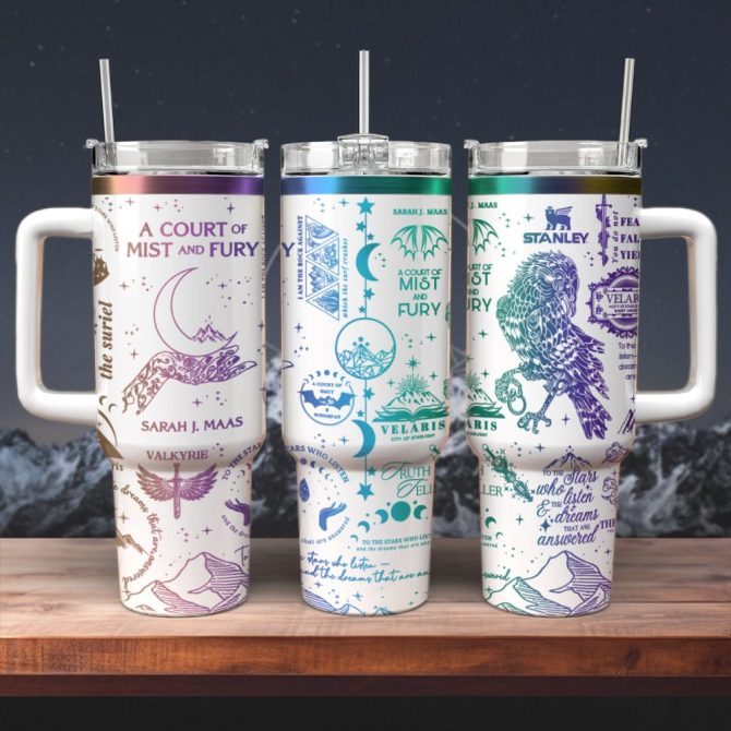A Court Of Mist And Fury Book Custom Stanley Quencher 40Oz Stainless Steel Tumbler With Handle