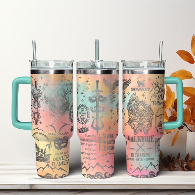 A Court Of Silver Flames Book Custom Stanley Quencher 40Oz Stainless Steel Tumbler With Handle