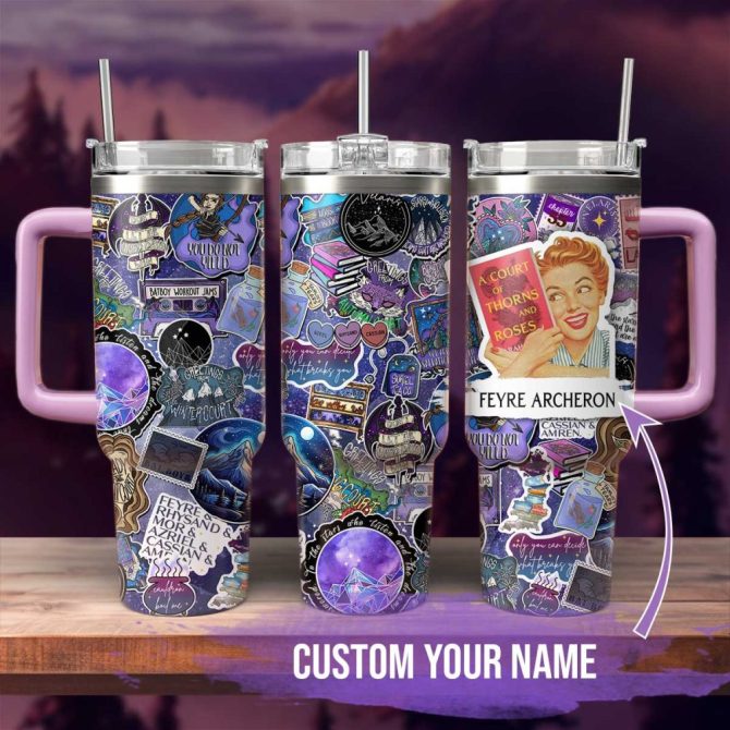 A Court Of Thorns And Roses Book Custom Stanley Quencher 40Oz Stainless Steel Tumbler With Handle - Image 5