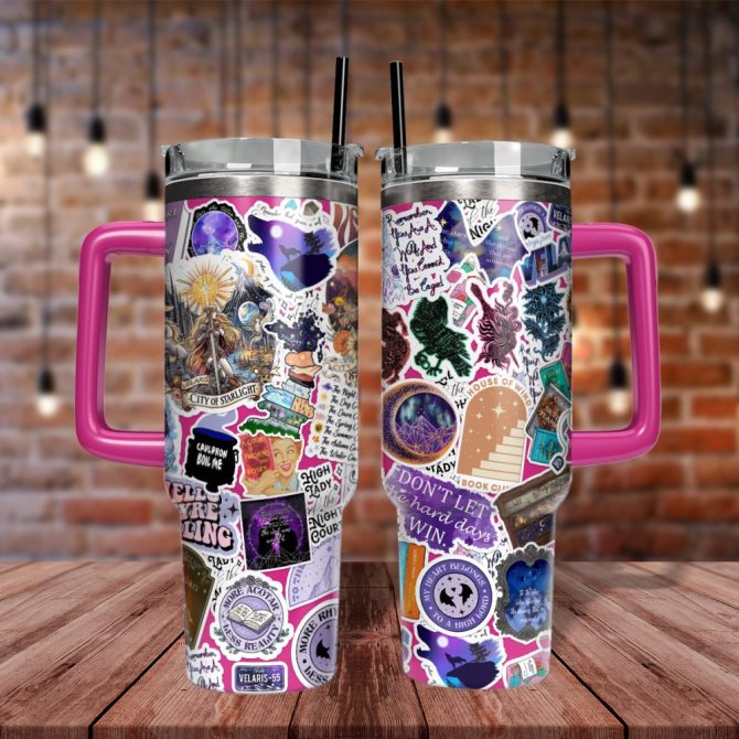A Court Of Thorns And Roses Book Custom Stanley Quencher 40Oz Stainless Steel Tumbler With Handle - Image 2
