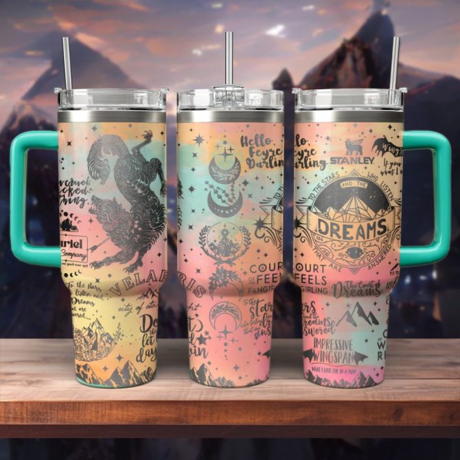 A Court Of Thorns And Roses Book Custom Stanley Quencher 40Oz Stainless Steel Tumbler With Handle