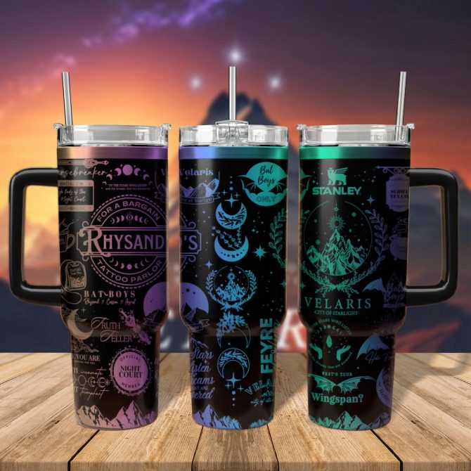 A Court Of Thorns And Roses Book Custom Stanley Quencher 40Oz Stainless Steel Tumbler With Handle