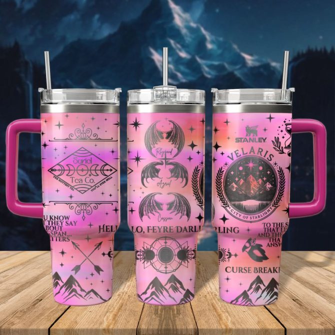 A Court Of Thorns And Roses Book Custom Stanley Quencher 40Oz Stainless Steel Tumbler With Handle