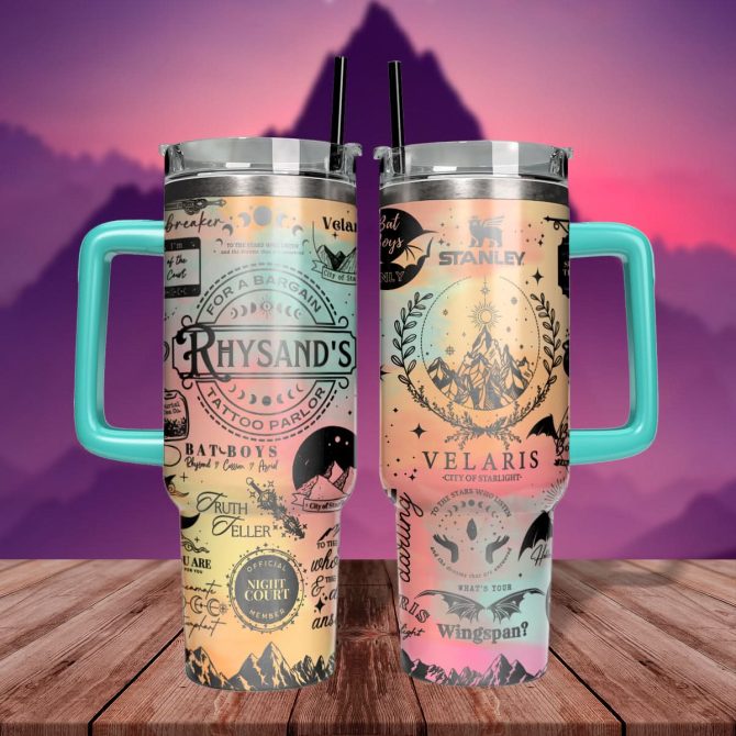 A Court Of Thorns And Roses Book Custom Stanley Quencher 40Oz Stainless Steel Tumbler With Handle