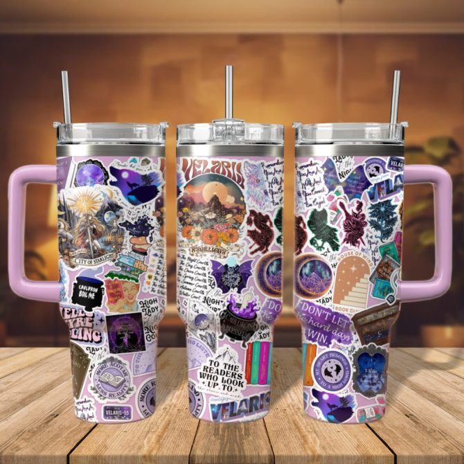 A Court Of Thorns And Roses Book Custom Stanley Quencher 40Oz Stainless Steel Tumbler With Handle - Image 5