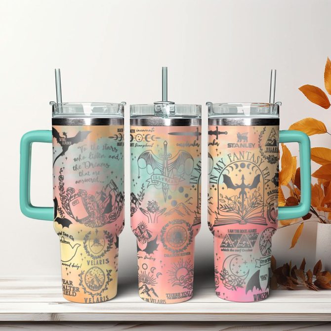 A Court Of Thorns And Roses Book Custom Stanley Quencher 40Oz Stainless Steel Tumbler With Handle