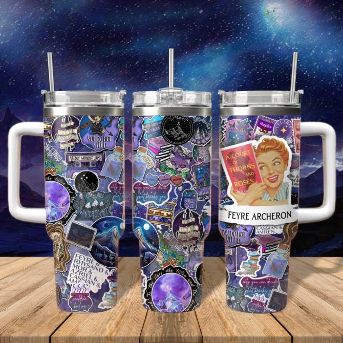 A Court Of Thorns And Roses Book Custom Stanley Quencher 40Oz Stainless Steel Tumbler With Handle - Image 4