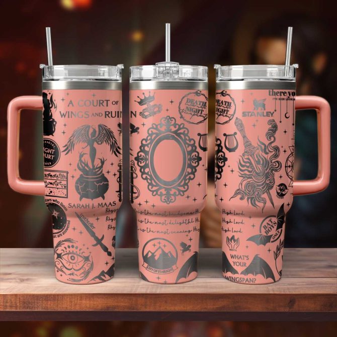 A Court Of Wings And Ruin Book Custom Stanley Quencher 40Oz Stainless Steel Tumbler With Handle