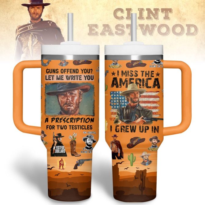 A Fistful Of Dollars Movies Custom Stanley Quencher 40Oz Stainless Steel Tumbler - Image 2