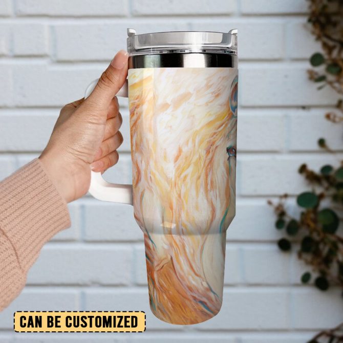 Abstract Horse Artwork Custom Stanley Quencher 40Oz Stainless Steel Tumbler With Handle - Image 3