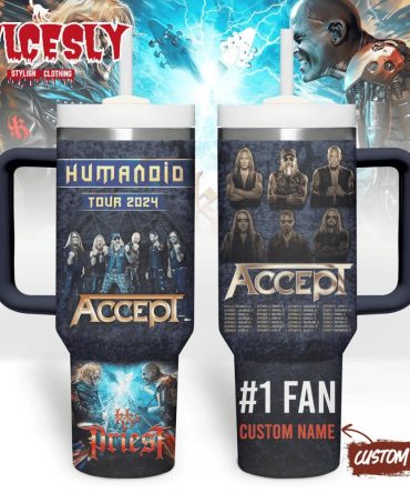 Accept Music Custom Stanley Quencher 40Oz Stainless Steel Tumbler With Handle