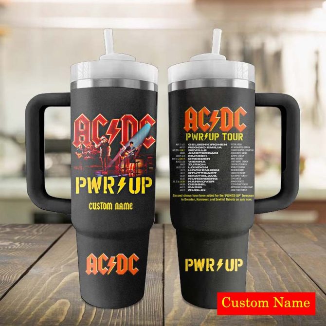 Ac/Dc Music Custom Stanley Quencher 40Oz Stainless Steel Tumbler