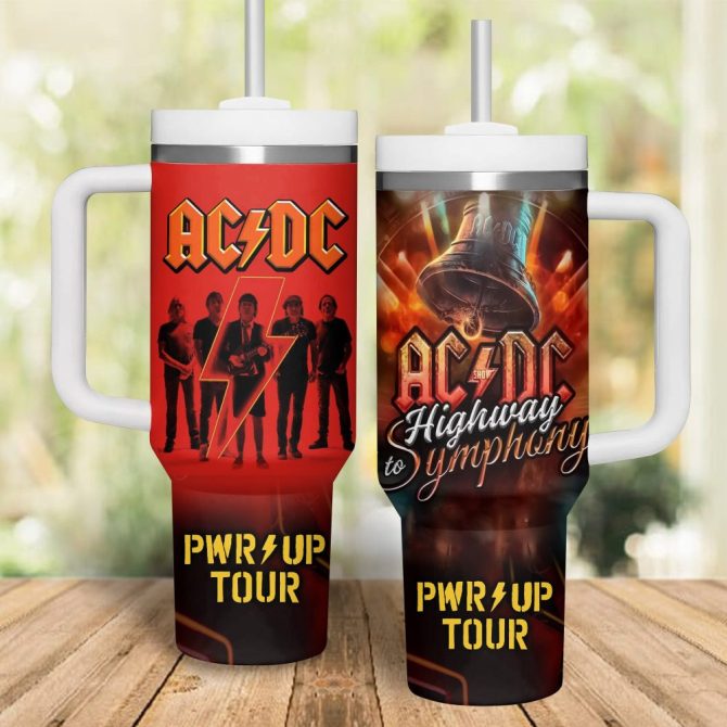 Ac/Dc Music Custom Stanley Quencher 40Oz Stainless Steel Tumbler