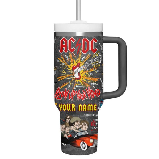 Ac/Dc Music Custom Stanley Quencher 40Oz Stainless Steel Tumbler - Image 3