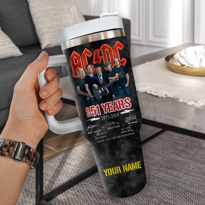 Ac/Dc Music Custom Stanley Quencher 40Oz Stainless Steel Tumbler - Image 2