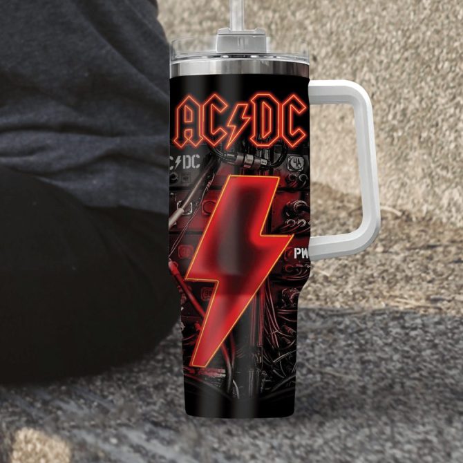 Ac/Dc Music Custom Stanley Quencher 40Oz Stainless Steel Tumbler With Handle - Image 3