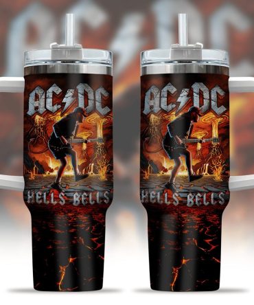 Ac/Dc Music Custom Stanley Quencher 40Oz Stainless Steel Tumbler With Handle