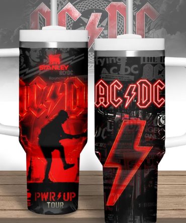Ac/Dc Music Custom Stanley Quencher 40Oz Stainless Steel Tumbler With Handle