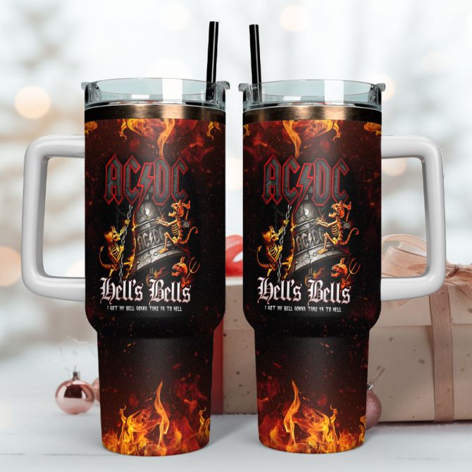 Ac/Dc Music Custom Stanley Quencher 40Oz Stainless Steel Tumbler With Handle - Image 4