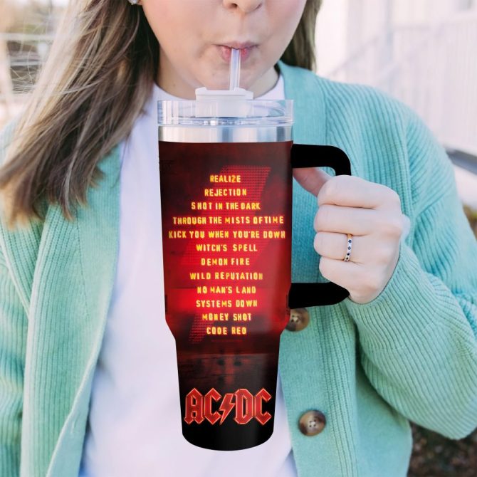 Ac/Dc Music Custom Stanley Quencher 40Oz Stainless Steel Tumbler With Handle - Image 7