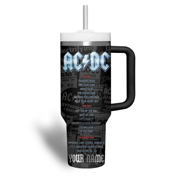 Ac/Dc Music Custom Stanley Quencher 40Oz Stainless Steel Tumbler With Handle - Image 4