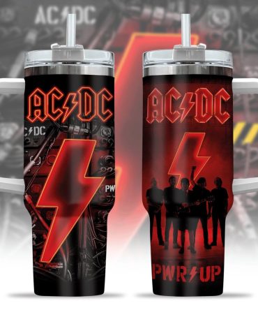 Ac/Dc Music Custom Stanley Quencher 40Oz Stainless Steel Tumbler With Handle