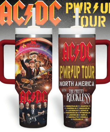 Ac/Dc Music Custom Stanley Quencher 40Oz Stainless Steel Tumbler With Handle