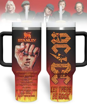 Ac/Dc Music Custom Stanley Quencher 40Oz Stainless Steel Tumbler With Handle