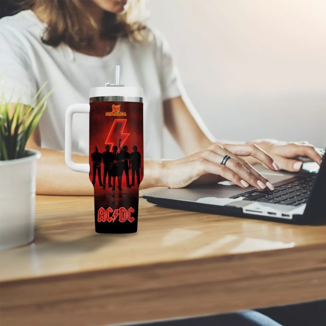 Ac/Dc Music Custom Stanley Quencher 40Oz Stainless Steel Tumbler With Handle - Image 8