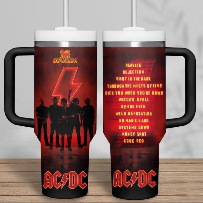 Ac/Dc Music Custom Stanley Quencher 40Oz Stainless Steel Tumbler With Handle - Image 3