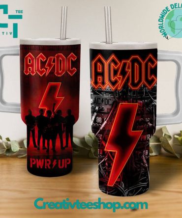 Ac/Dc Music Custom Stanley Quencher 40Oz Stainless Steel Tumbler With Handle