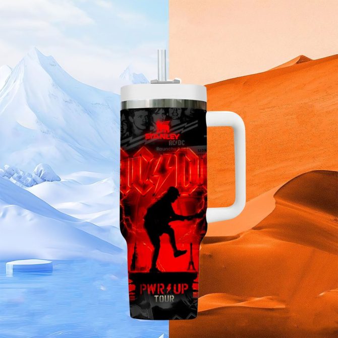 Ac/Dc Music Custom Stanley Quencher 40Oz Stainless Steel Tumbler With Handle - Image 9