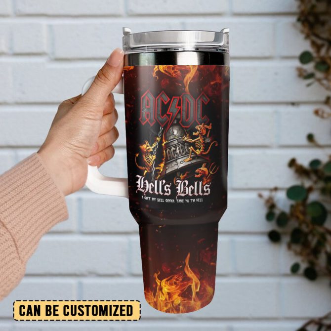 Ac/Dc Music Custom Stanley Quencher 40Oz Stainless Steel Tumbler With Handle - Image 3